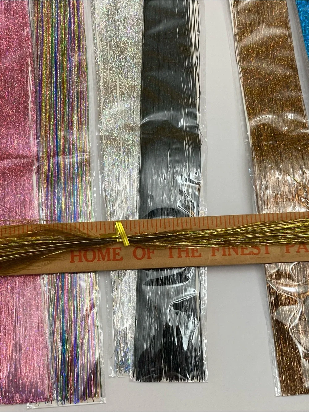 12 pks. Party Metallic Tinsel Hair Strands - Multicolor Pack